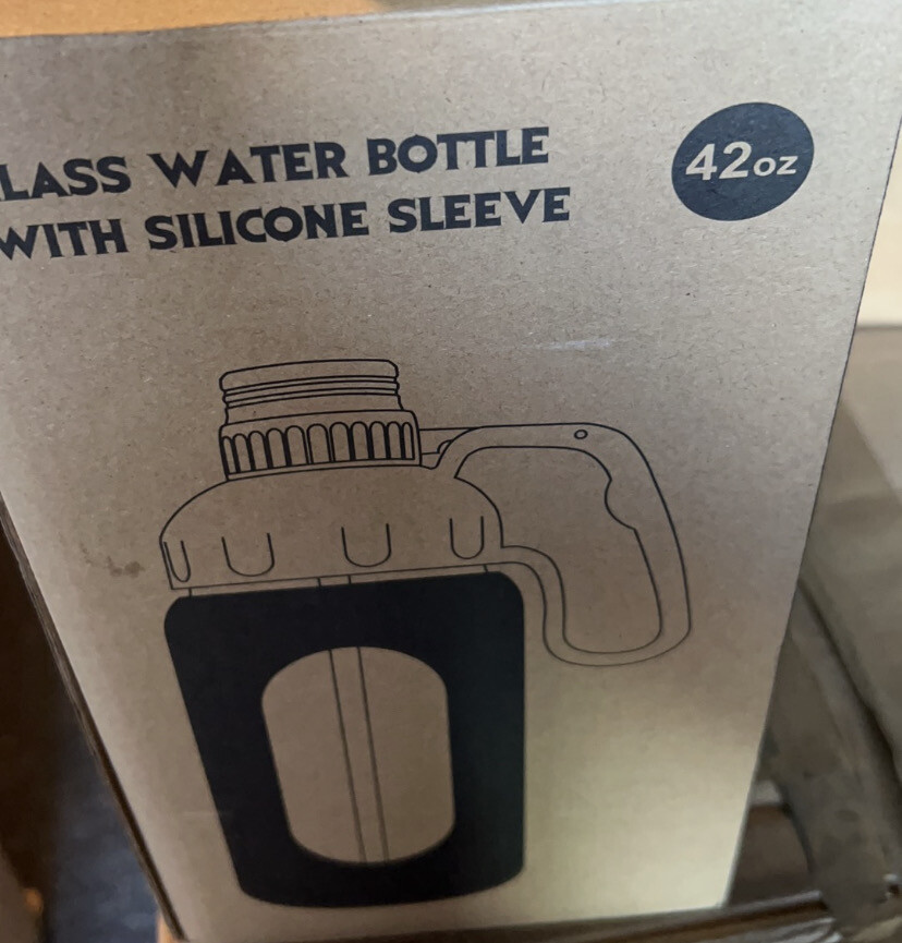 Glass Water bottle With Silicone Sleeve 42oz
