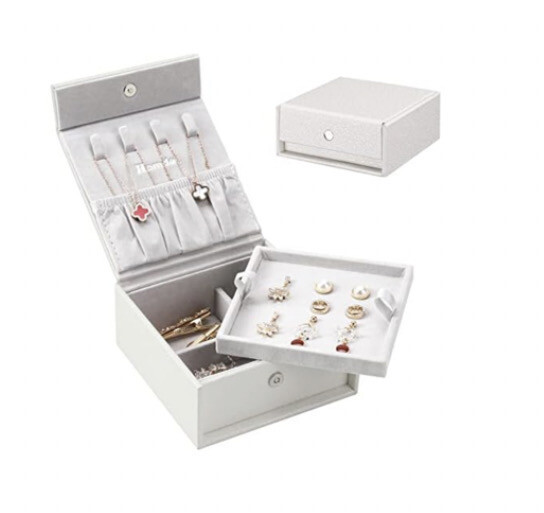 Homde Travel Jewelry Organizer Small Jewelry Box Two Layer