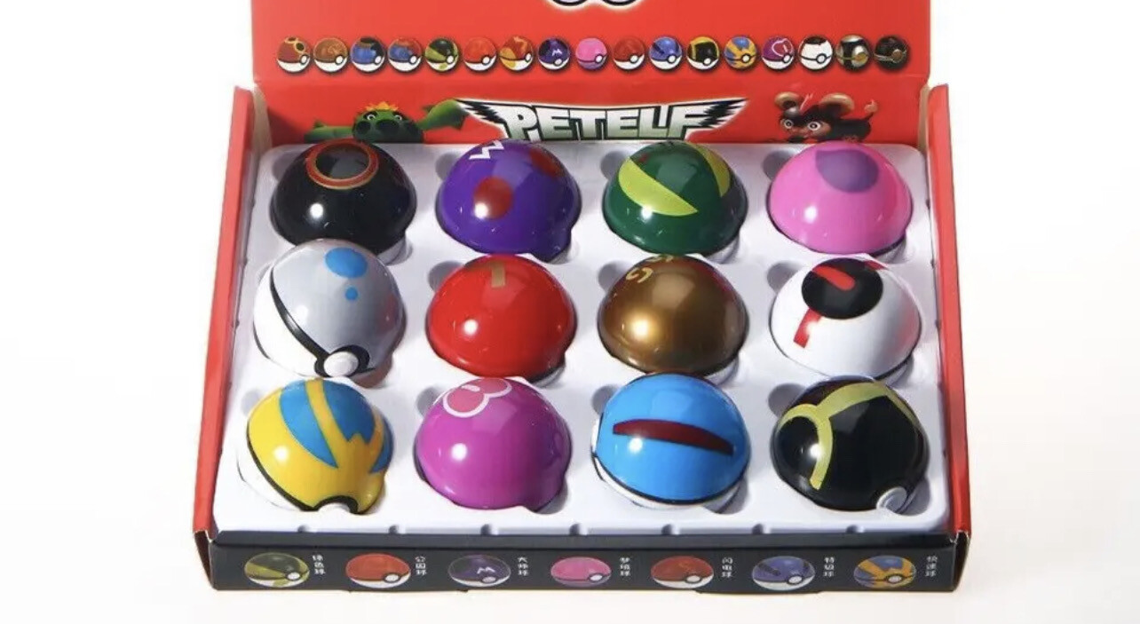 PETELF 12 Pcs Pokemon PokeBall 2-3cm Doll With Sticker Toys Pokémon 4.8cm Toy