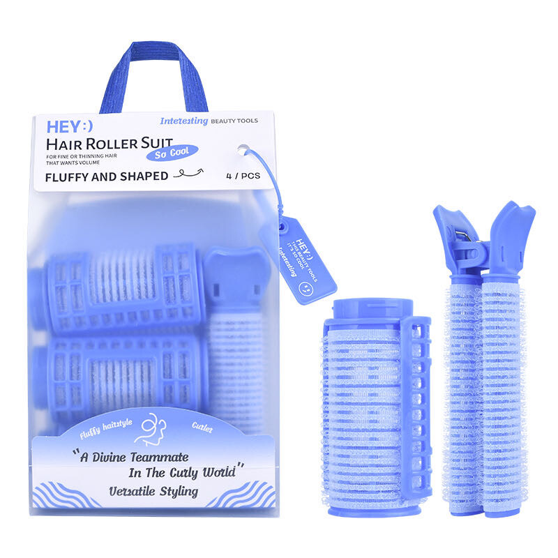 HEY:) Fluffy And Shaped Hair Roller Suit 4 Pcs H-9017