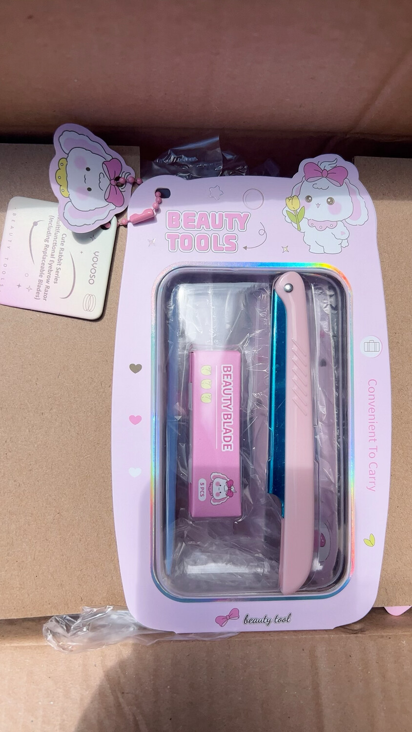 YOYOSO Beauty Tool Cute Rabbit Series Multifunctional Eyebrow Razor w 5pcs Replaceable Blades