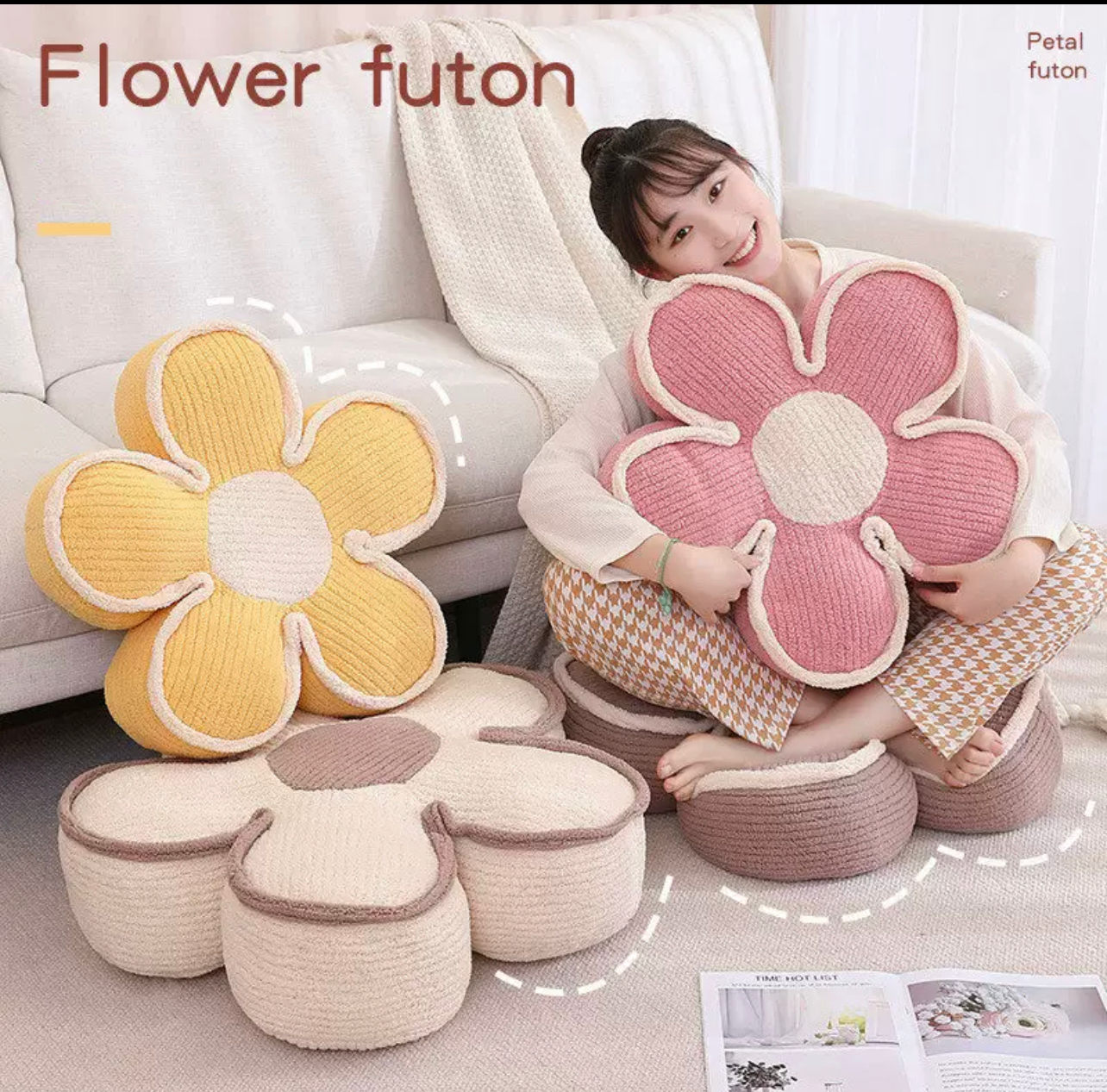 Large Multicolored Flower Pillows, Flower-shaped Cushions, Cute Sunflower Seat Cushions, Beautiful Floor Cushions, Sofa Decorations, And Pillows