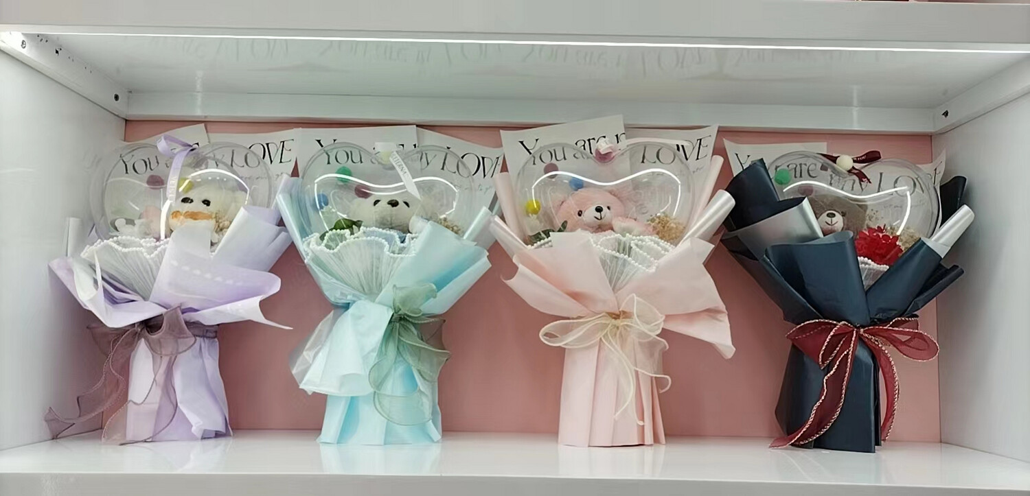Creative Handmade Heart Case Bouquet Light Up