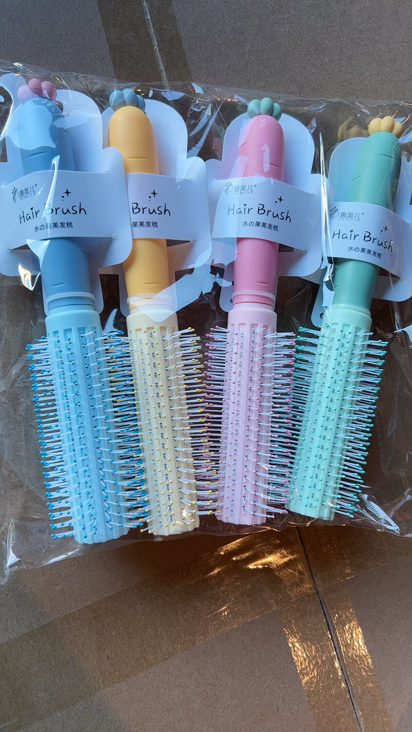 Anti-Static Hair Brush for Men, Women- Nylon Bristle Pins for Detangling and Styling All Hair Types - Wet or Dry Styling - Round Brush for Blow Dry Massage