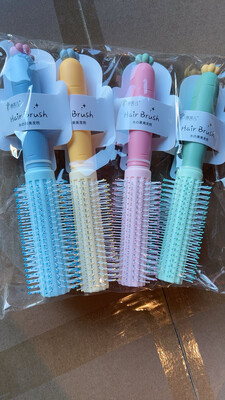 Anti-Static Hair Brush for Men, Women- Nylon Bristle Pins for Detangling and Styling All Hair Types - Wet or Dry Styling - Round Brush for Blow Dry Massage