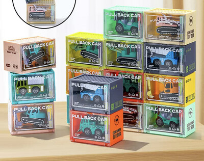 Pull Back Cat Vehicle Ready To Go Small Car Collection Stackable
