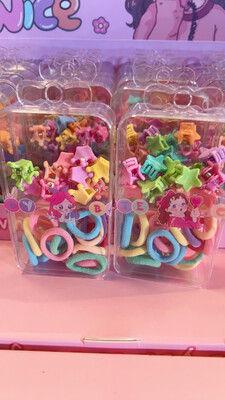 Colorful Thumb Ring Elastic Hair Ties Hair Clips, Cute Hair Accessories Set, Suitable For Daily Wear Without Hair Damage