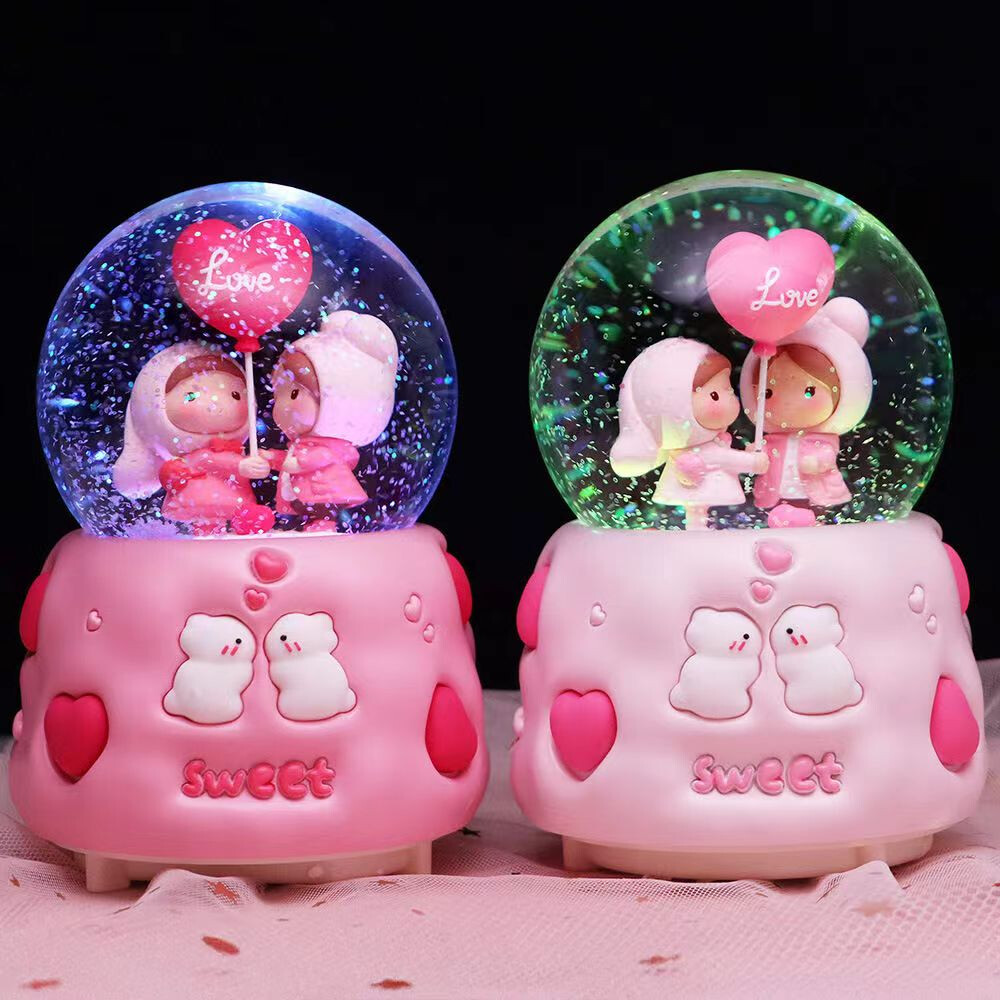 Happy everyday Medium Elegant Snowball Music Box with Rotating Crystal Ball NZ148 NZ150