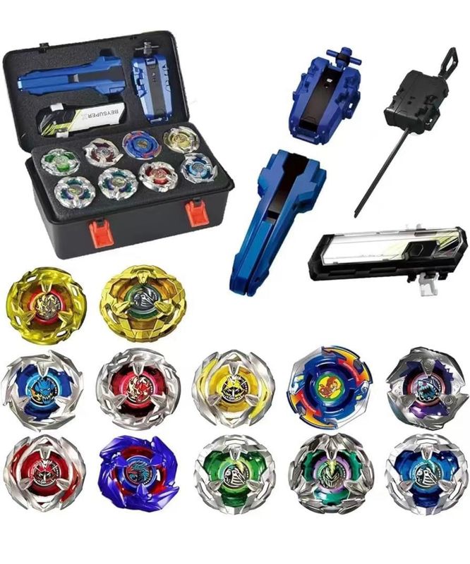 Beysuper X Bey Battling Set, BX Tops Burst Blade Toy Combat Battling Game Set, X Spinning &amp; X-Launchers, Greats Birthday Gift for Boys, Ages for 8 10 12+ (12 Spinning Tops)