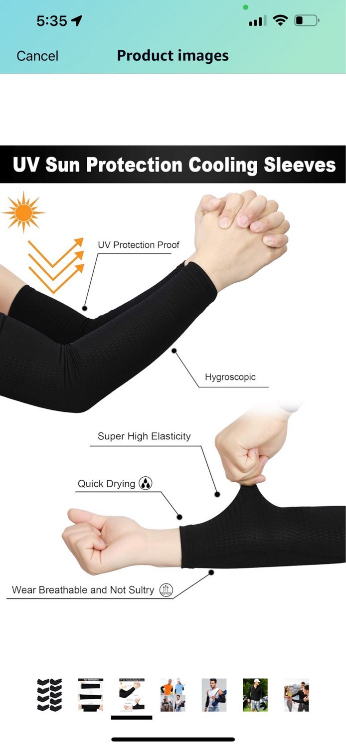 Unisex UV Protection Sleeves Long Arm Sleeves Cooling Sleeves Arm Cover Sleeves for Men Women