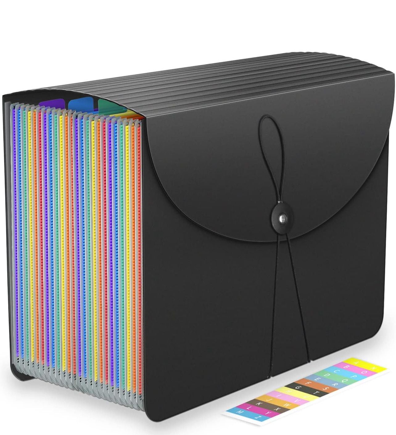 Expanding File Folder,Accordian File Organizer,24 Pockets Document Organizers Letter Size,Expandable Filing Box,Special Designed for Portable Use,Accordion Folders for Documents Storage (Rainbow)