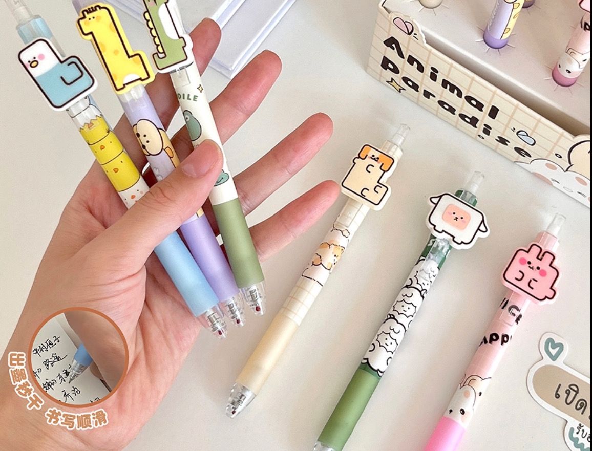ILAHUI Gel Pen Animal Design Cute 6pcs