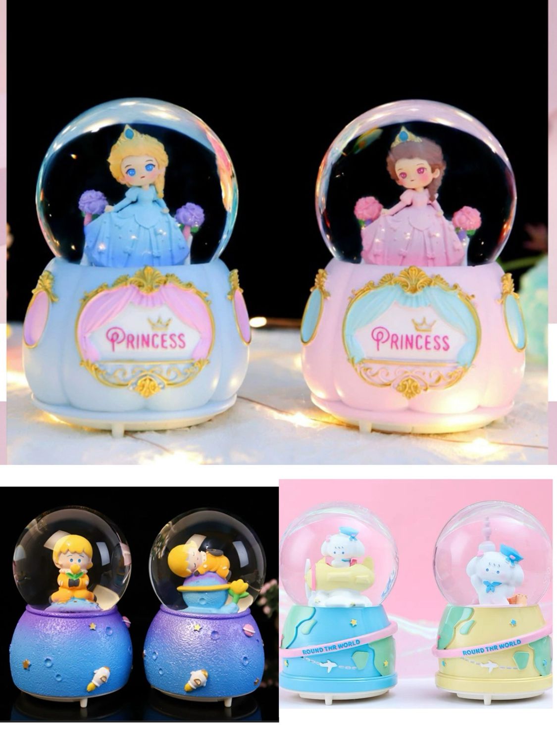 ILAHUI Large Crystal Ball Listen To Beautiful Music Light Up with Rotating Crystal Ball