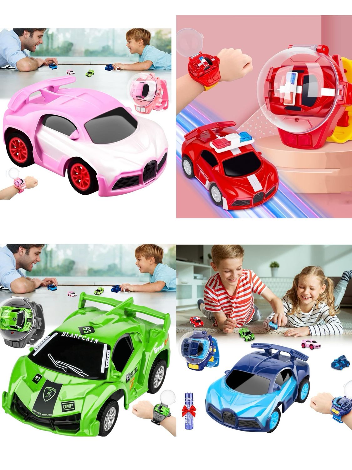 Mini Watch Remote Control Car Toy, Upgraded 2.4GHz Mini Wrist Remote Control Car for Kids, TikTok Cartoon RC Watch Racing Car, USB Charging RC Car for Boys Girls Birthday