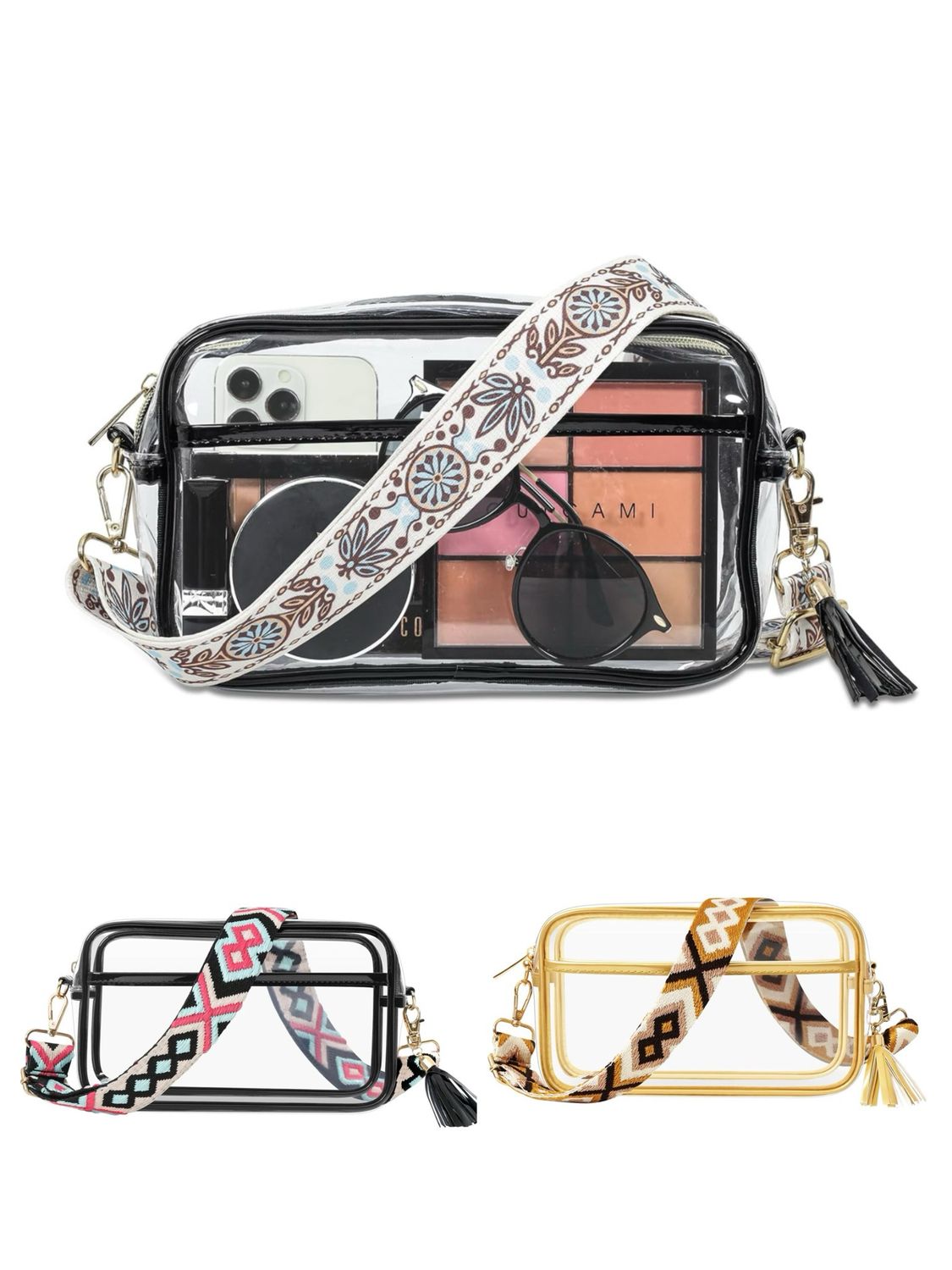 Goopreen Clear Bag Stadium Approved - Clear Crossbody Bag Adjustable Shoulder Strap, for Concerts Festivals Sports Events