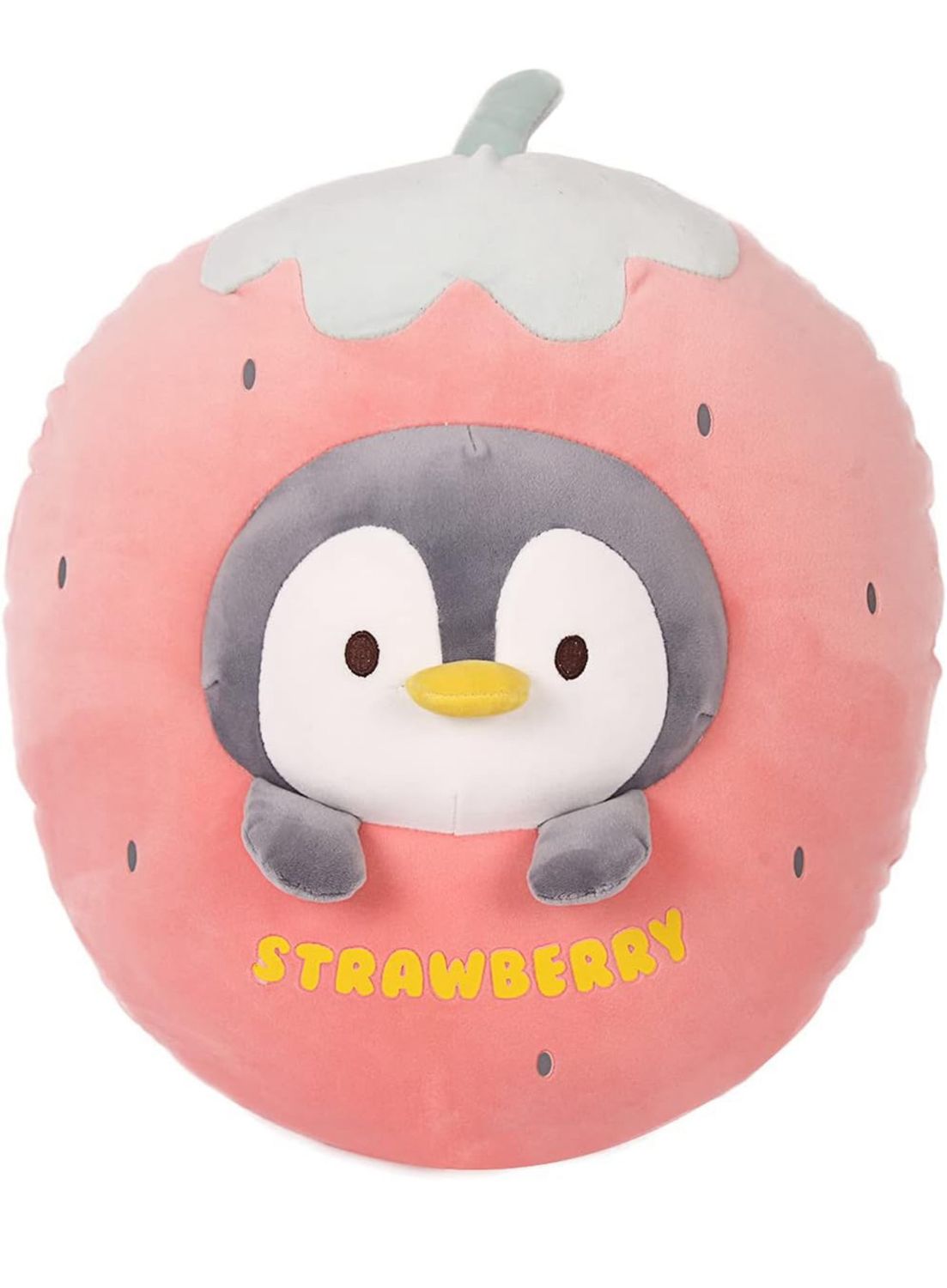 Penguin Plush Pillow Cute Strawberry Stuffed Animal Kawaii Anime Penguin Plushie Soft Hugging Pillow Plush Toy Friends Family 18in
