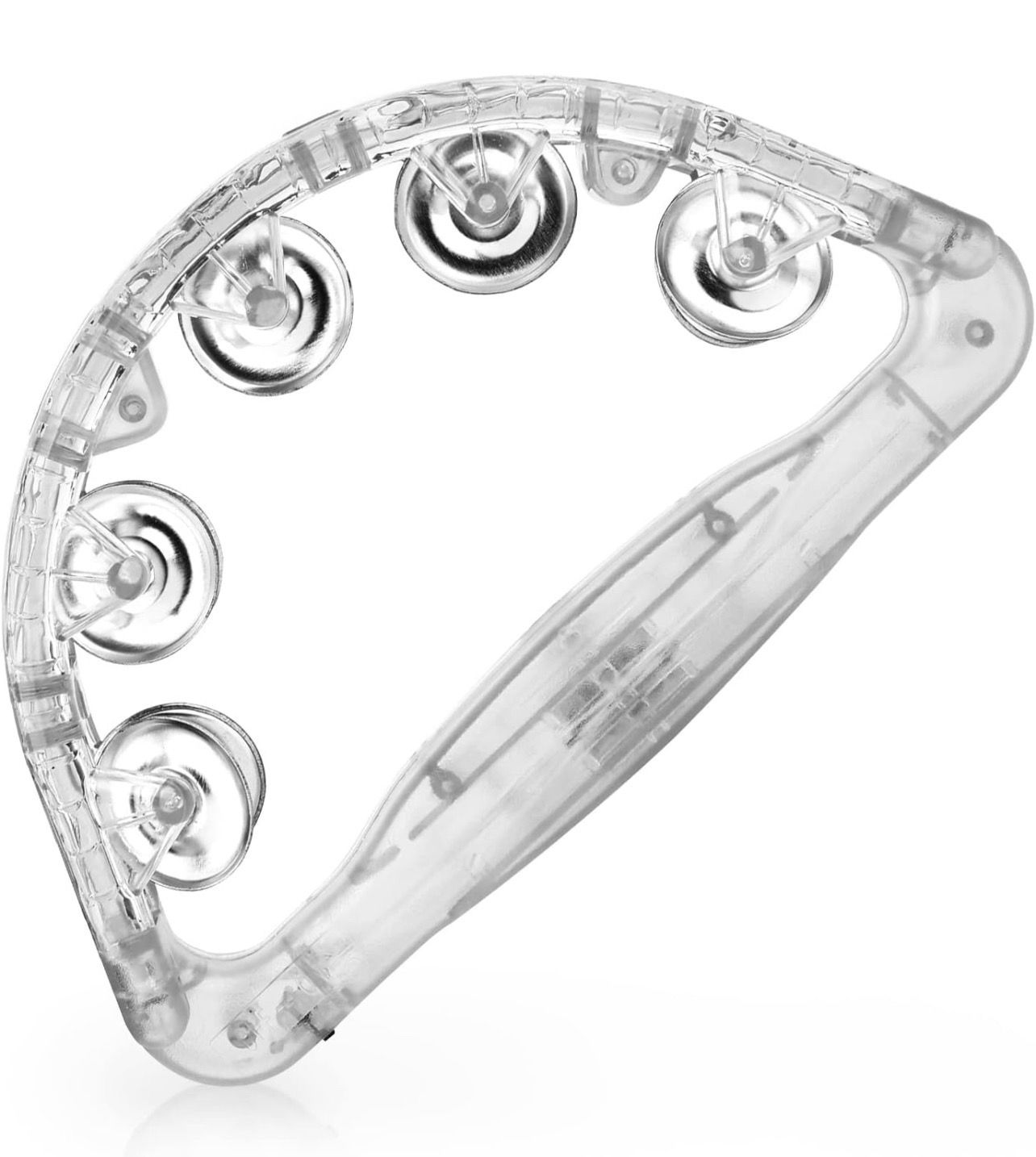 LED Tambourine - Flashing Handheld Percussion Instruments for Adults - Light Up Tambourine with Batteries Included