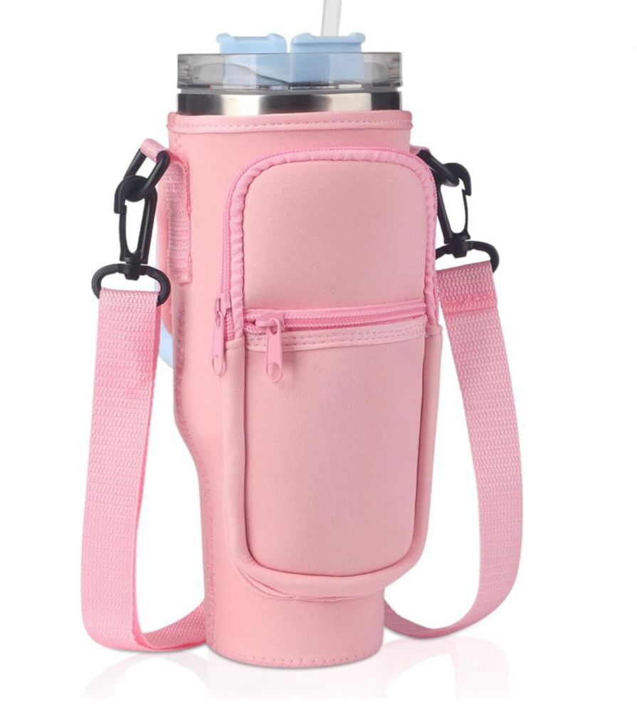 Water Bottle Carrier Bag with Phone Pocket for 40 oz Tumbler Water Bottle Holder Multi Color