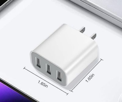 USB Wall Charger 3-Port USB Charger Block Wall Adapter USB Charging Cube Brick Compatible with iPhone 8/7/6 Plus/X, iPad, Samsung Galaxy S5 S6 S7 Edge, LG, Android and More