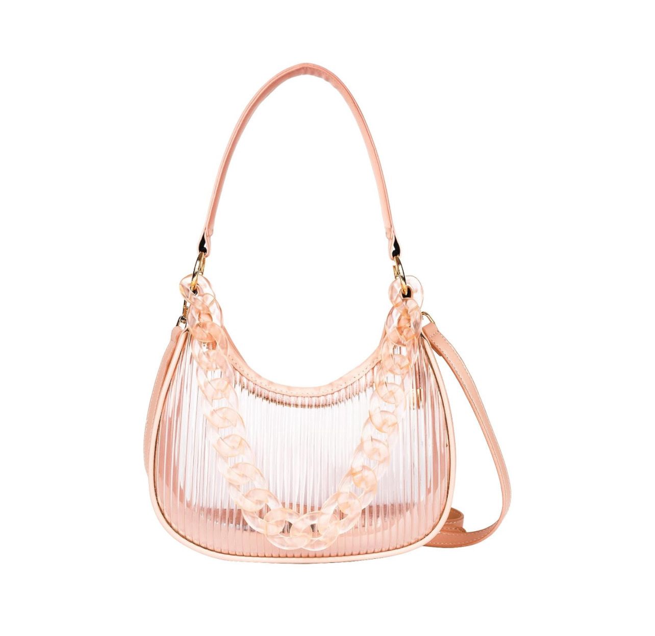 Clear Bag Stadium Approved Clear Purse for Women CrossBody Handbag Shoulder Bag Zipper Hobo Bag Purse Pink