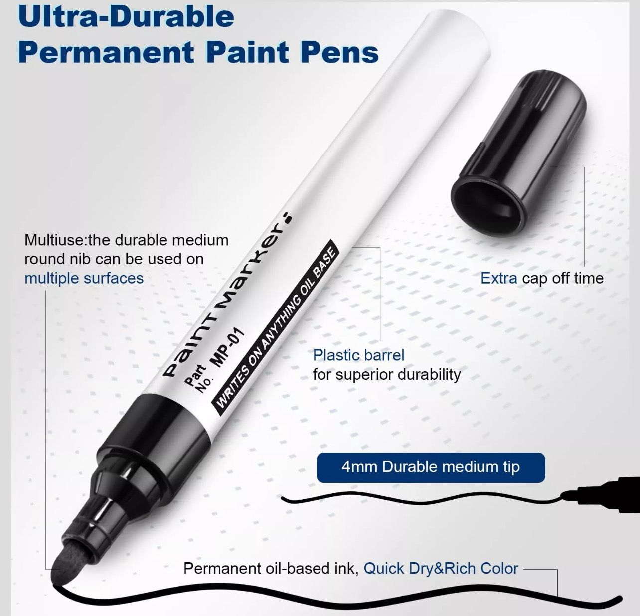 Permanent Paint Marker Pens White Or Black Oil Based Paint Markers Acrylic