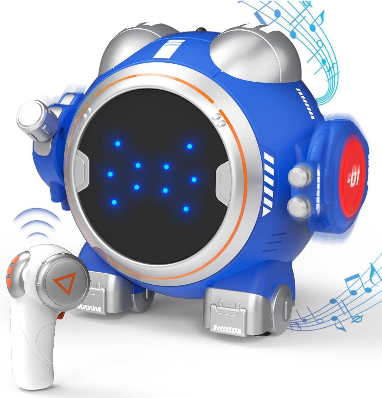 Robot Toys Remote Control Robot for Boys 4-7, RC Robot with Touch Sensor, LED Light, Flexible Arms, Auto-Demo, Dance &amp; Music