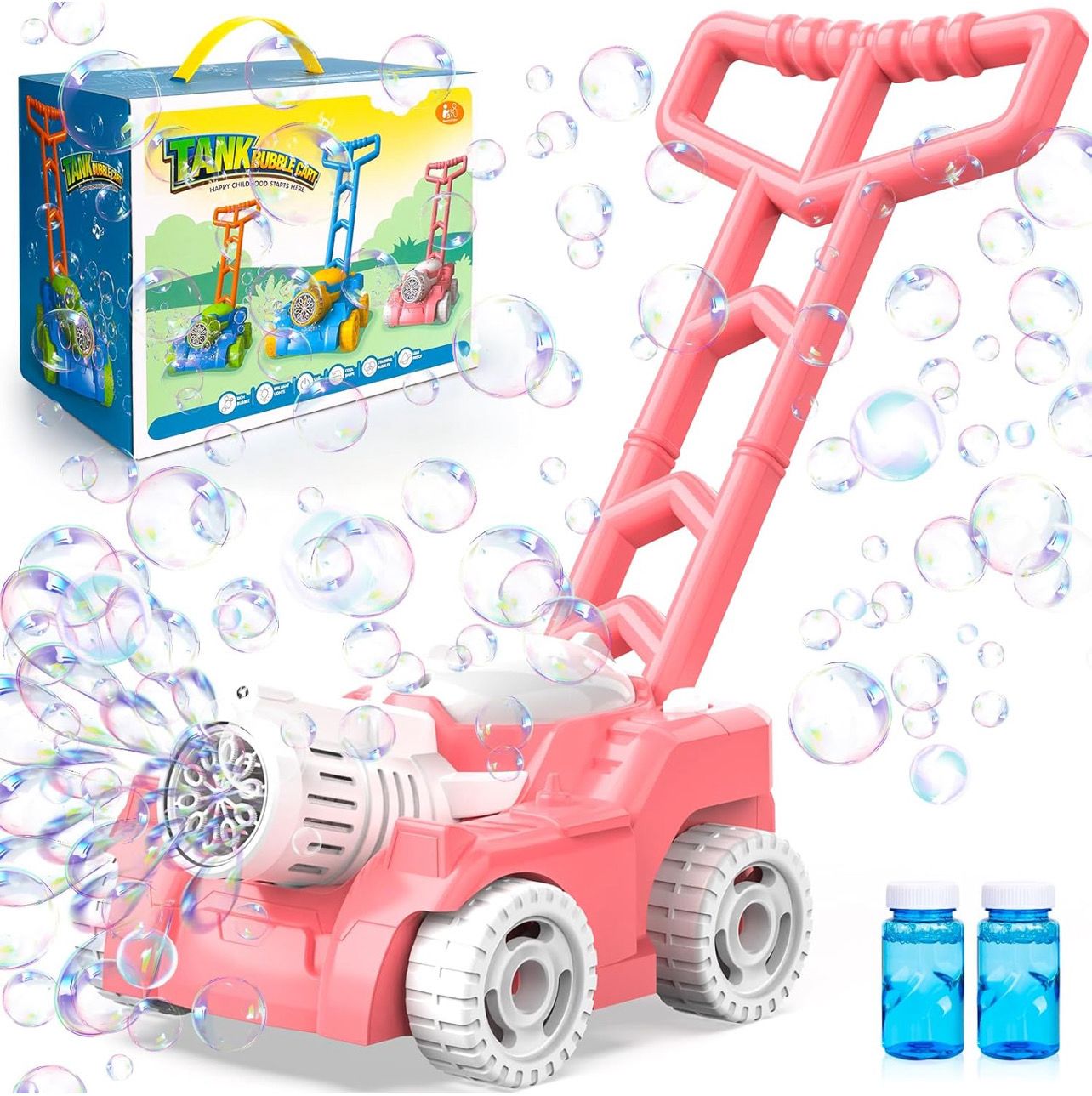 Tank Bubble Cart Bubble Lawn Mower for Kids,Bubble Machine and Blower for Indoor and Outdoor Fun