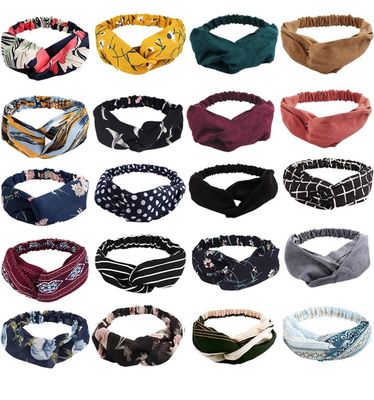 12 Pcs Hairbands for Women, Boho Headbands, Vintage Head Bands, Floral Twisted Criss Cross Elastic Head Wrap Hair Accessories