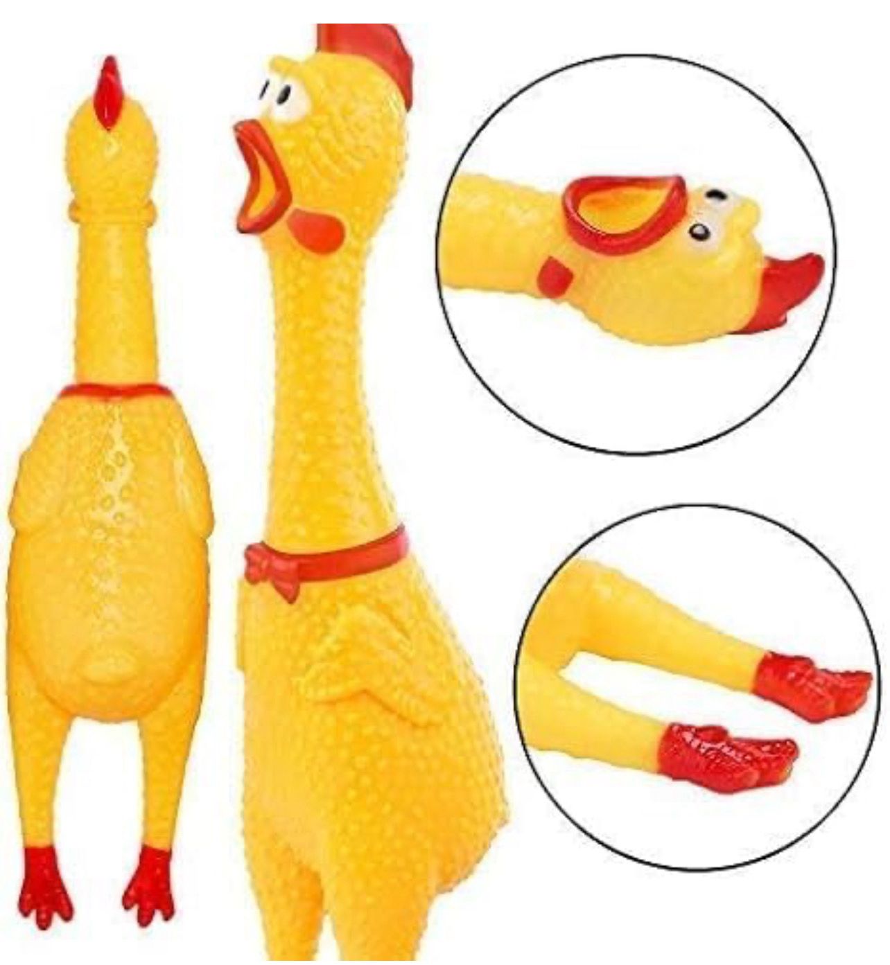 Screaming Chicken Yellow Rubber Shrilling Chicken 5.9 Inch