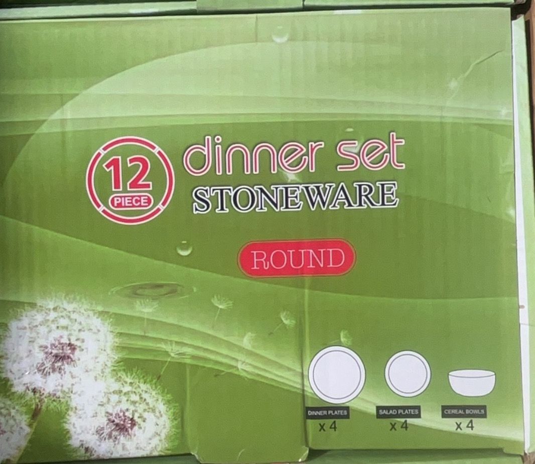 Dinner Set Stoneware Round 12pcs