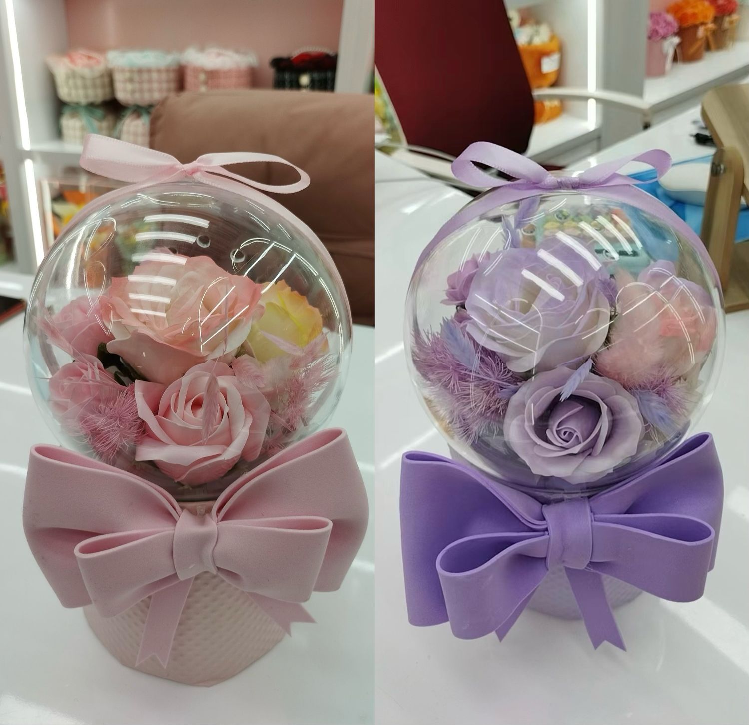 Cute Handmade Round Case Bouquet Light Up