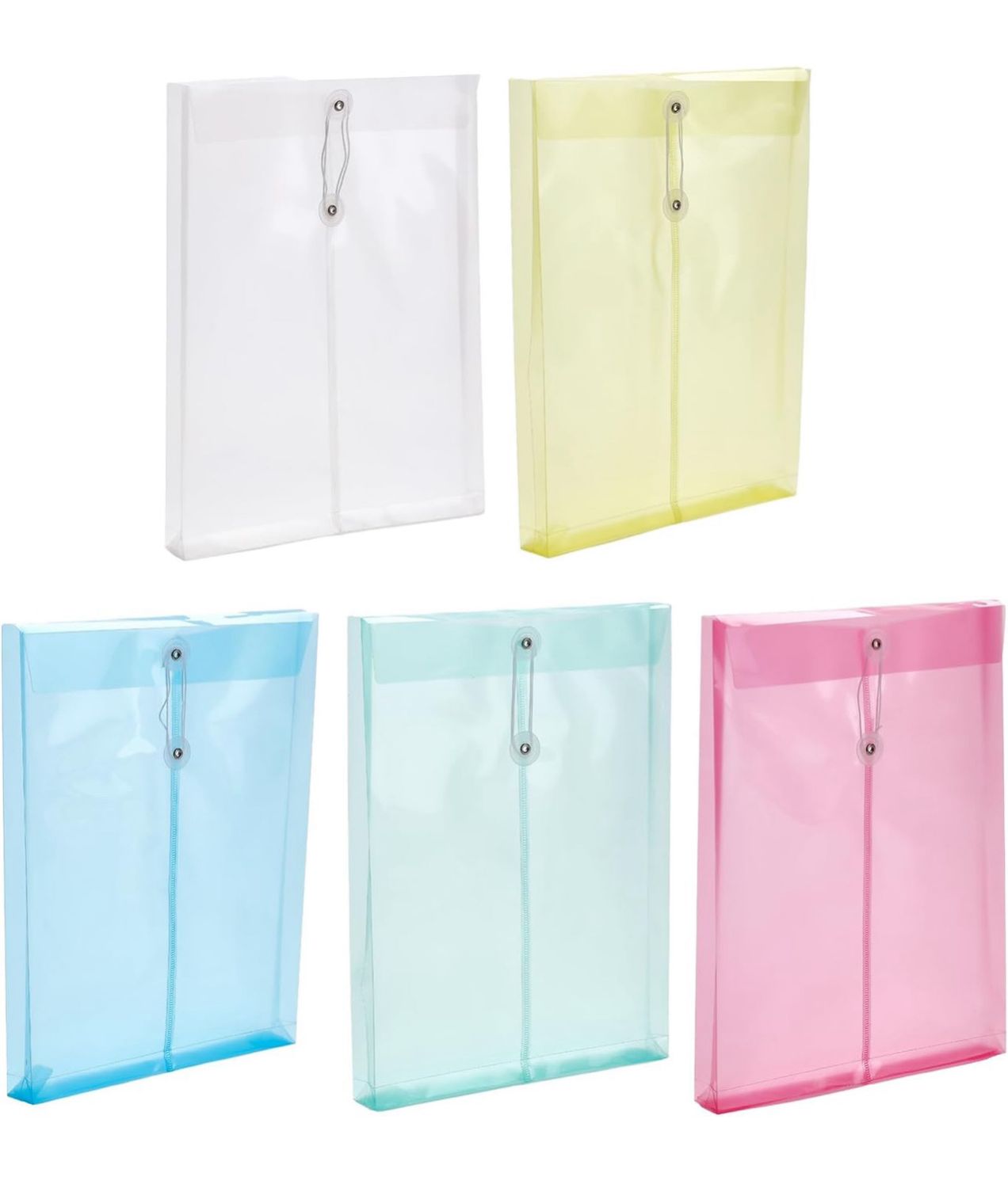 Clear File Folder Letter Size File Bags String Closure File Wallet Receipt Wallet Document Folder Bag
