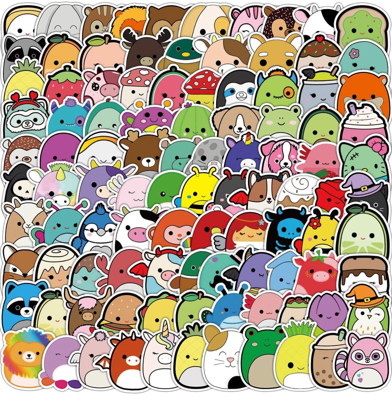 50pcs Cute Cartoon Stickers Waterproof Animal Aesthetic Stickers Vinyl Art Stickers for Water