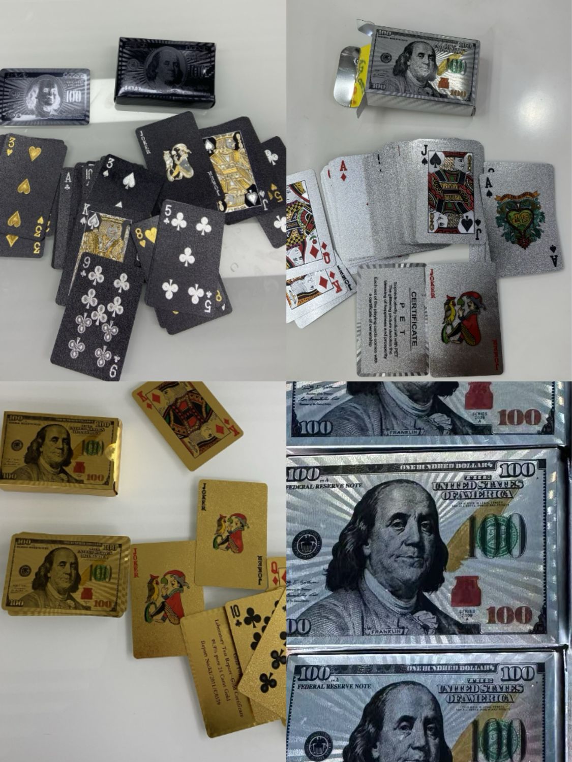 Playing Card Shiny Gold / Black / Silver