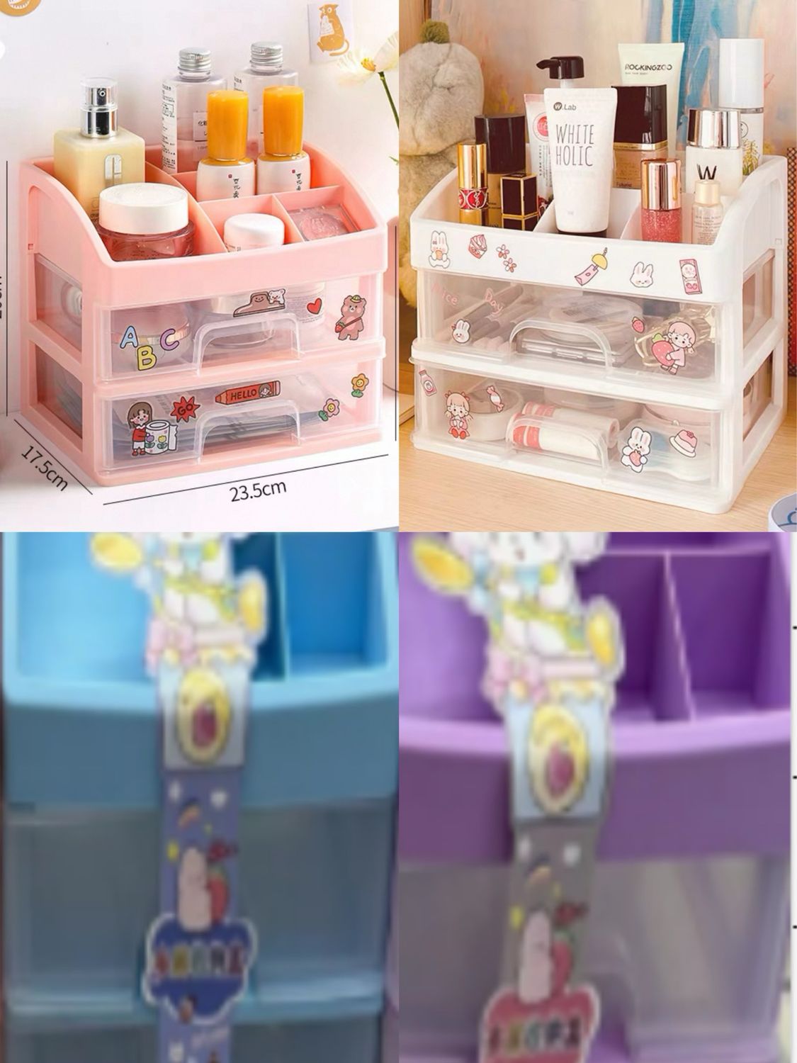 Desk Organizer Multi-Function Desktop Sundry Makeup Storage Case Cosmetics Drawer Organizer 2 Drawer