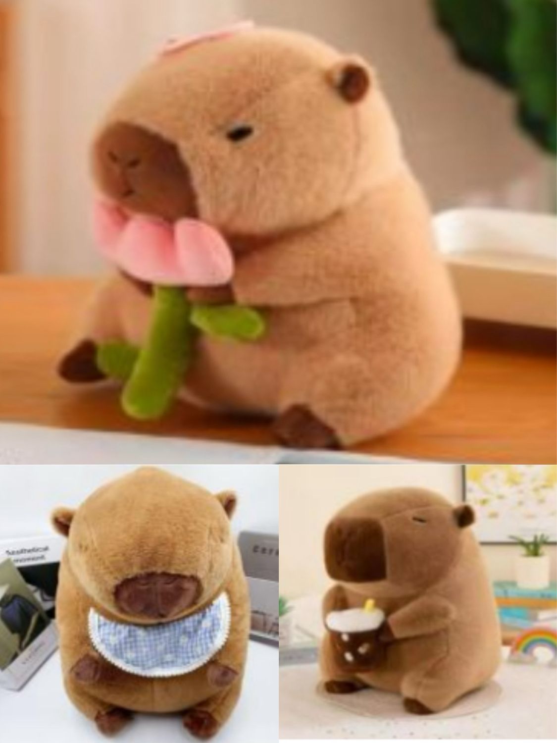 Ugly And Cute Capybara Plush With Turtle Backpack Kawaii Porpoise Doll Plush Stuffed Animal Large 40cm