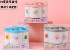 Cartoon Storage Pen Pencil Cup Holder Multi-Function Plastic Holder Desktop Storage Large Rotatable