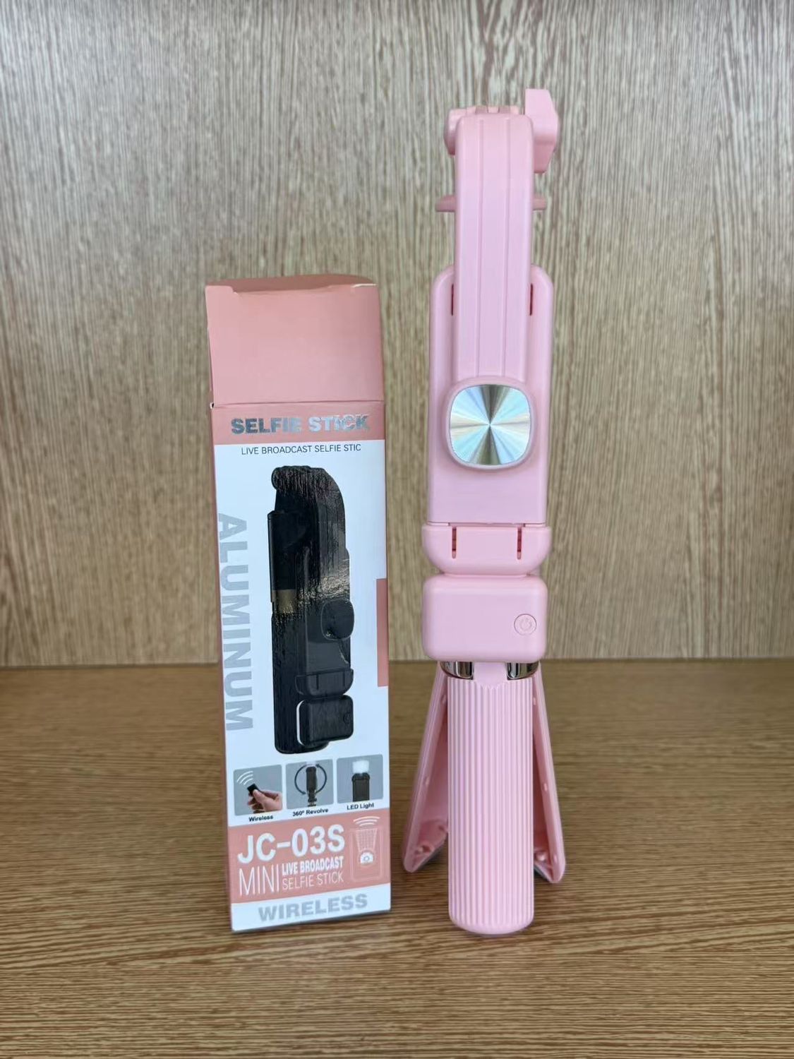 Mini Live Broadcast Tripod Wireless Selfie Stick JC-03S Aluminum