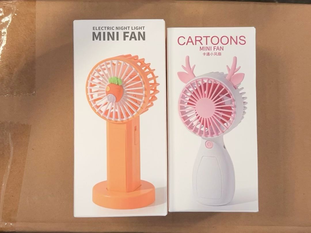 Electric Night Light Mini Fan Cartoons Mini Fan
