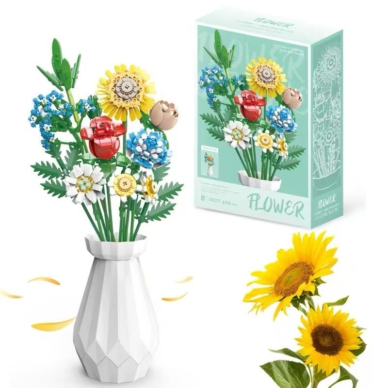 FLOWER Building Set w/ Vase 618pcs