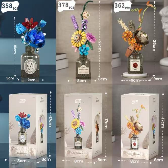 Flower Building Bouquet Set Flower Building Toys Building Blocks Flower Brick Toys Creative