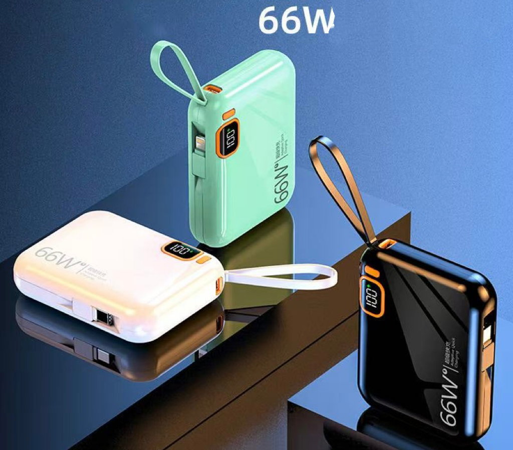 Power Bank Mini Intelligent 66W Super Fast Charging Cable 10000mAh