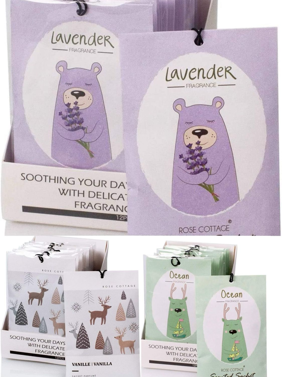 Ocean Cottages Closet Deodorizer Air Freshener Long Lasting Scented Dawers Sachets Smell