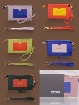 Domat Wristlet Clutch Purse for Girls,Cute Small Pouch Bag,Clutch wallet,Wrist lanyard for keys or charms