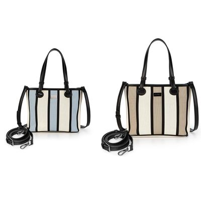 DOMAT Hand Bag for Women, Striped Handbag, Cute Clutch Purse with Zipper Closure