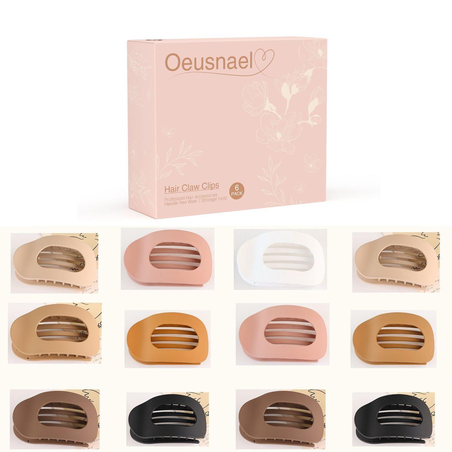 Oeusnael Hair Claw Clips Profession Hair Accessories Hassle-free Wear / Stronger Hold 6 Packs