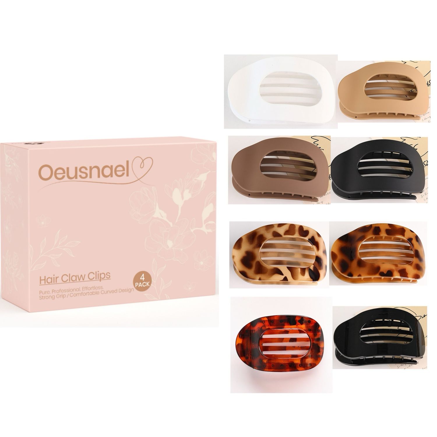 Oeusnael Hair Claw Clips Profession Hair Accessories Hassle-free Wear / Stronger Hold 4 Packs