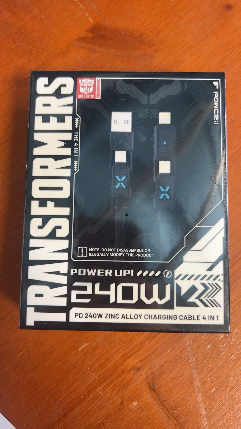 Authentic Transformers The 4 In 1 Power Up 240W PD 240W Zinc Alloy Charging Cable 4 In 1