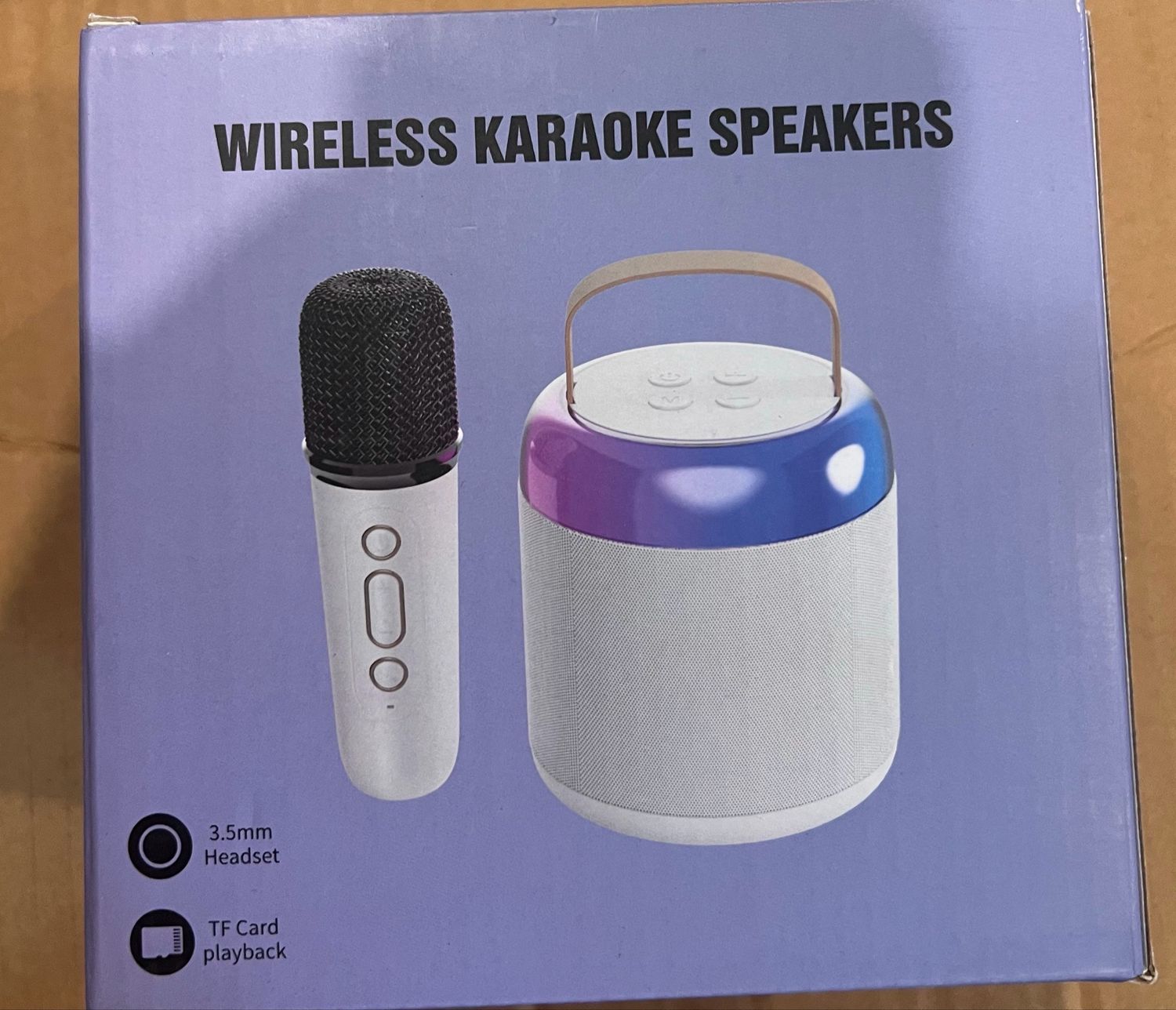 Wireless Karaoke Speakers Machine Portable Karaoke Machine,Bluetooth Speaker with Dual Wireless Microphones and LED Lights