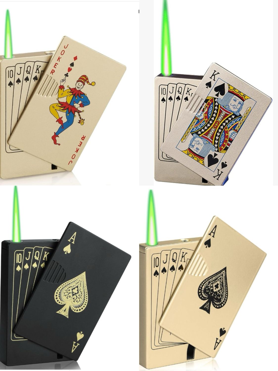 Jet Torch Flame Cool lighters, Refillable Butane Pocket Poker ACE Lighter,Windproof Lighter